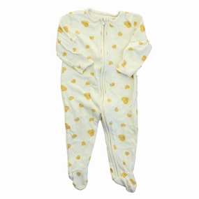 Mori Unisex Ivory | Yellow 1-piece footed Pajamas Split hem Reinforced Seam Durability