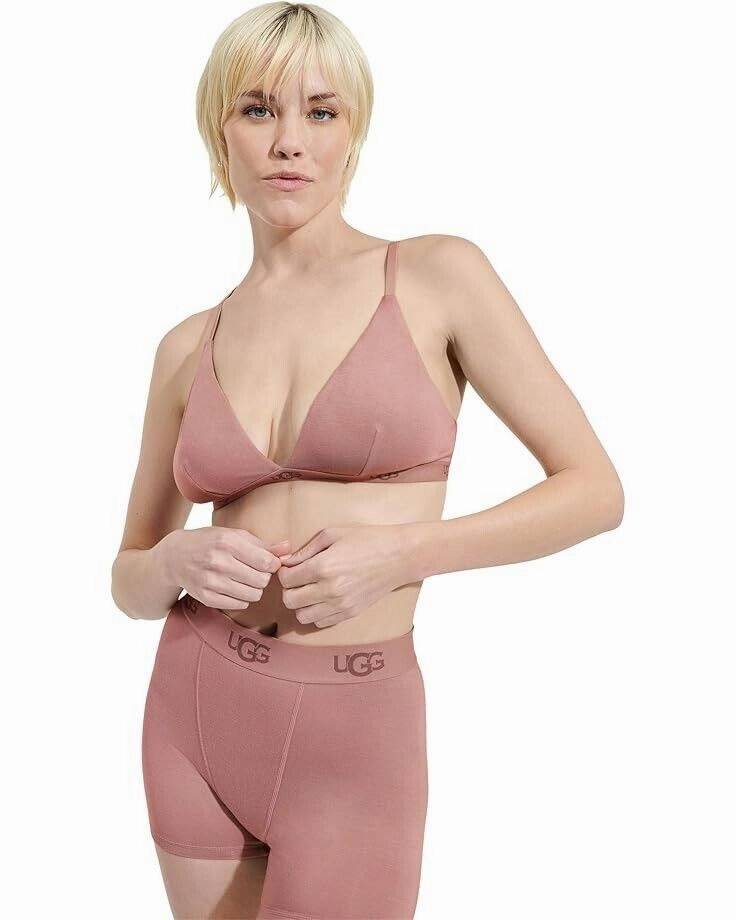 UGG Francis Minimizer Bra Women's Large Blush Stretch Adjustable Straps ERK286 Ribbed Cuff Ankles
