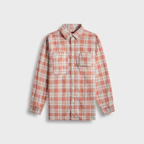 Seasonal Fashion Bold Print Engineered Garments Work Plaid Jacquard Shirt - Pink