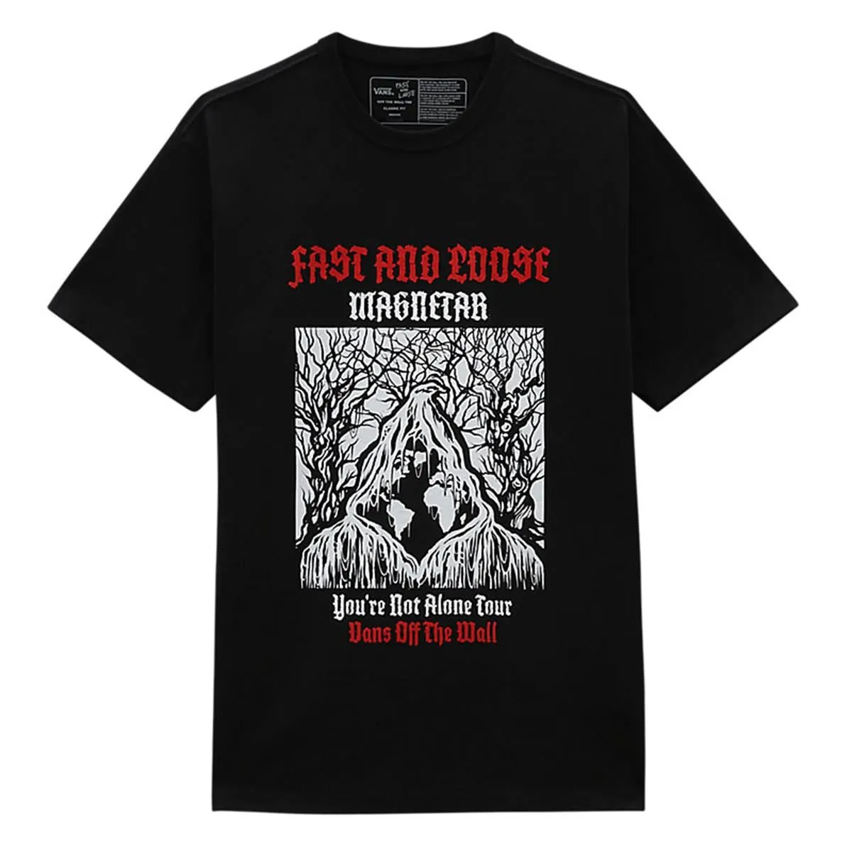 Feminine Fit Vans X Fast And Loose Off The Wall T-Shirt - Black