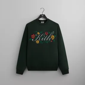 Long Lasting Elasticity Plush Interior Kith Floral Script Nelson Crewneck - Stadium