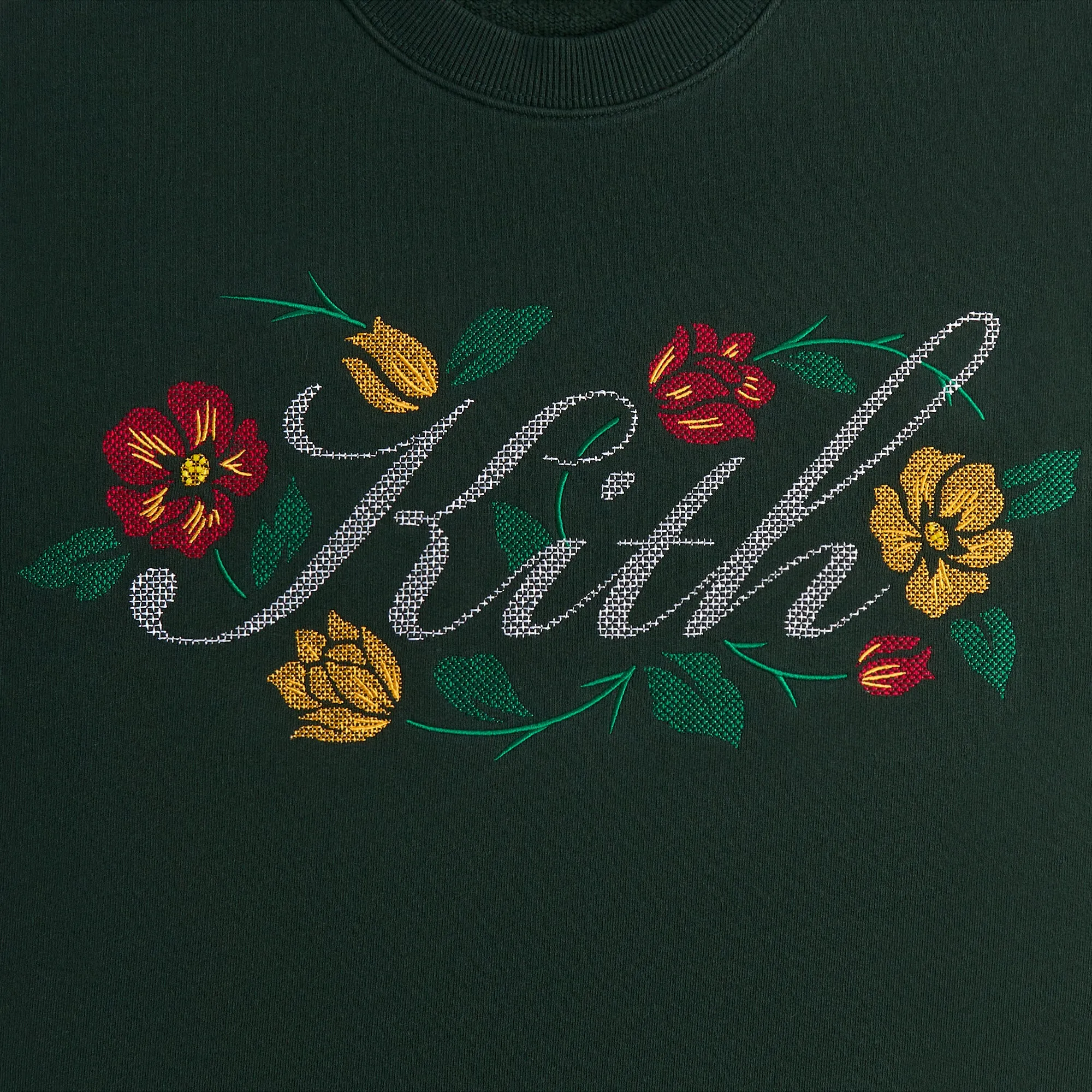 Kith Floral Script Nelson Crewneck - Stadium Wrinkle Resistant Knit
