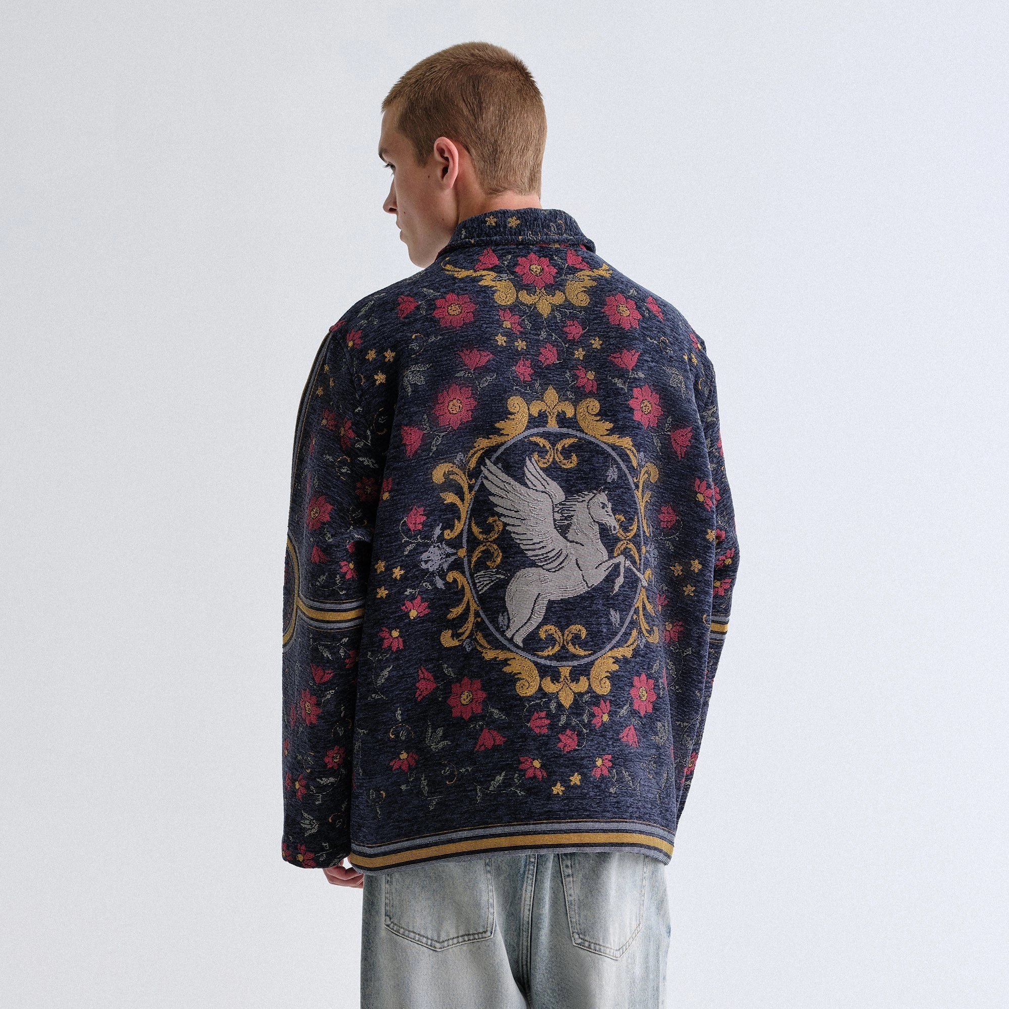 Kith Scarf Tapestry Coaches Jacket - Nocturnal fall season Contoured Silhouette