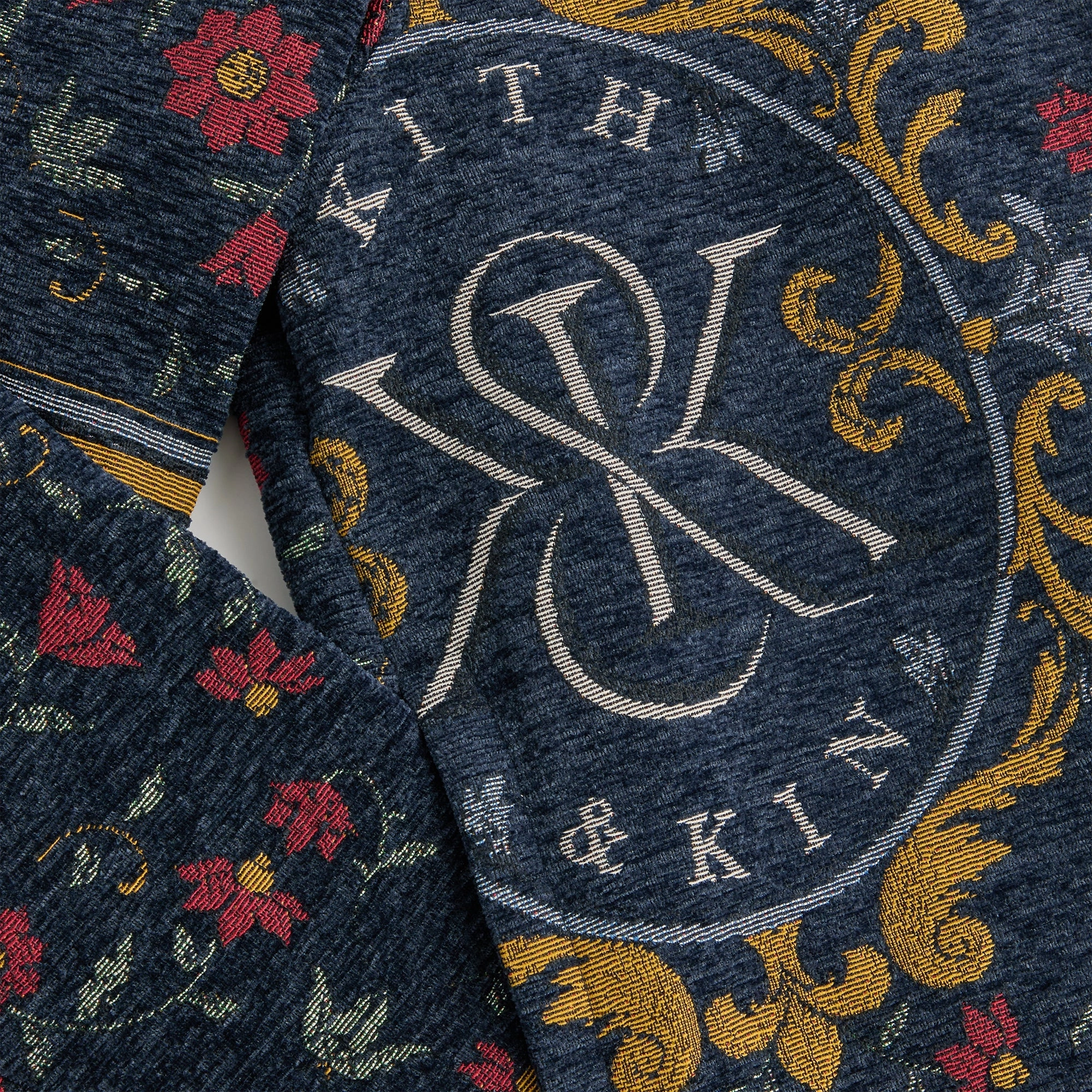 Layered Neckline Kith Scarf Tapestry Coaches Jacket - Nocturnal