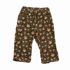 Sweat Wicking Lining All Day Use Janie and Jack Girls Brown Floral Corduroy Pants