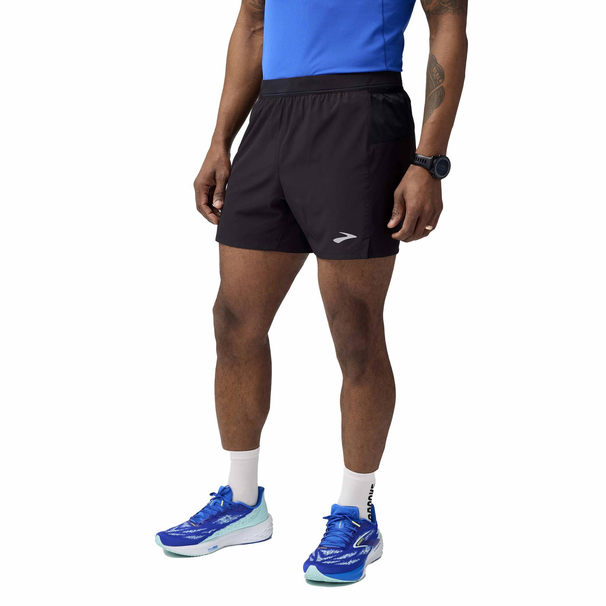Luggage QuickAbsorb Sweat Management Brooks | Men's Journey 5" Short - Black