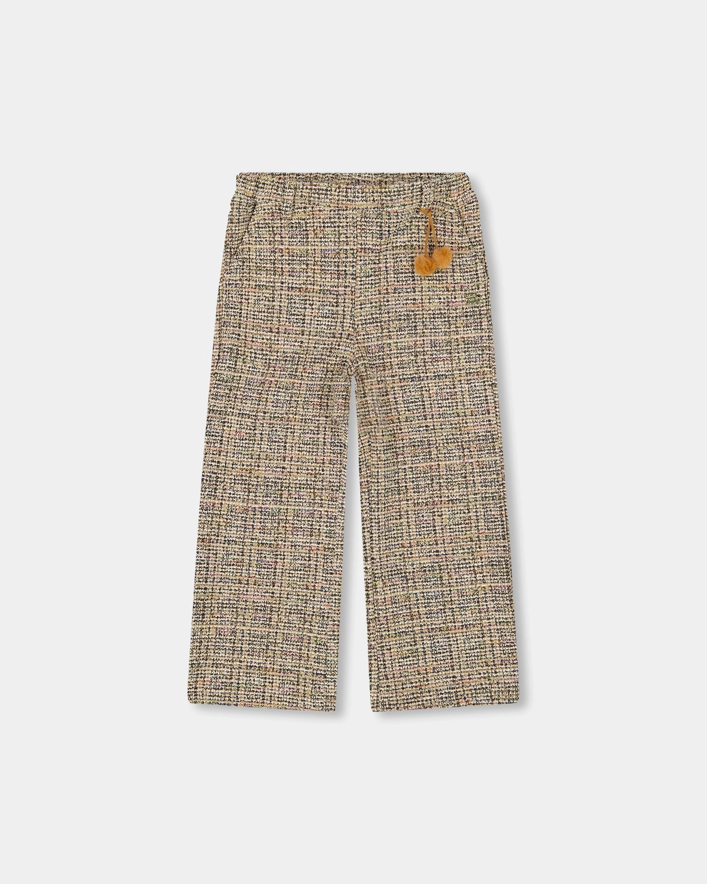 AntiStaticTreatment Breathable back panel Tweed Flare Pants Beige and Black