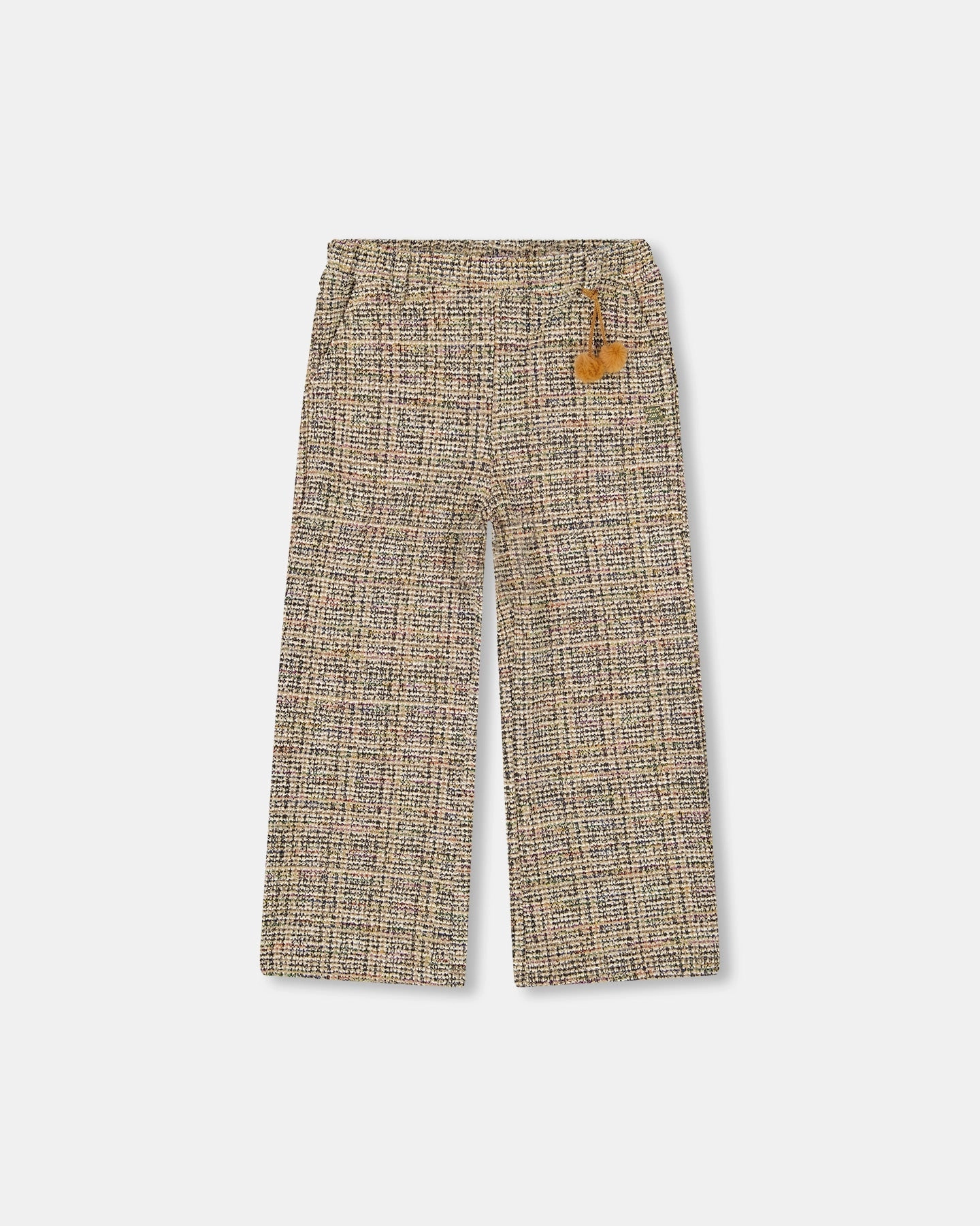 Tweed Flare Pants Beige and Black Raw edge Minimal Vibe