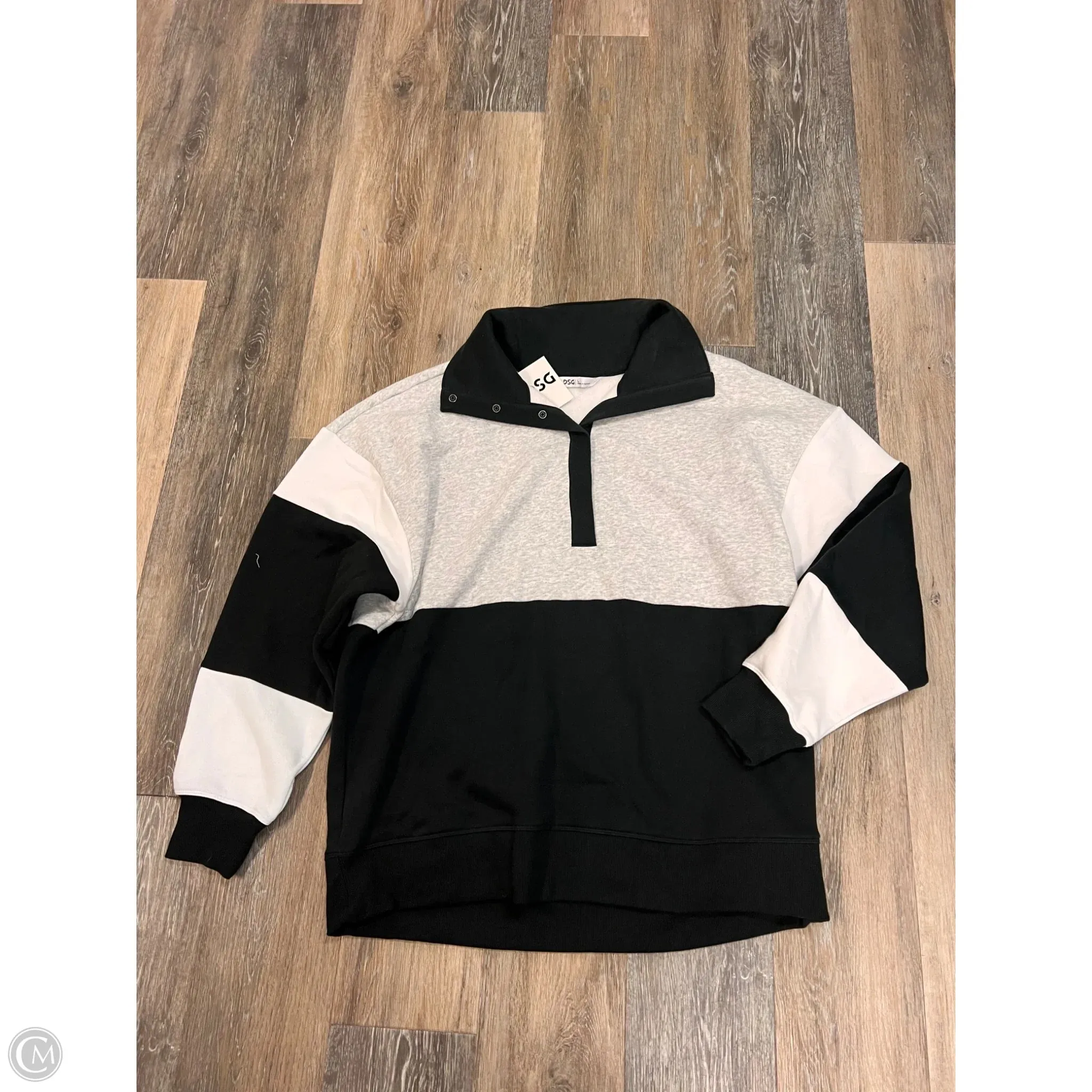 Athletic Sweatshirt Collar By Dsg Outerwear In Black, Size: L DoubleLayered