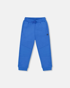 Convertible legs Fleece Sweatpants Blue