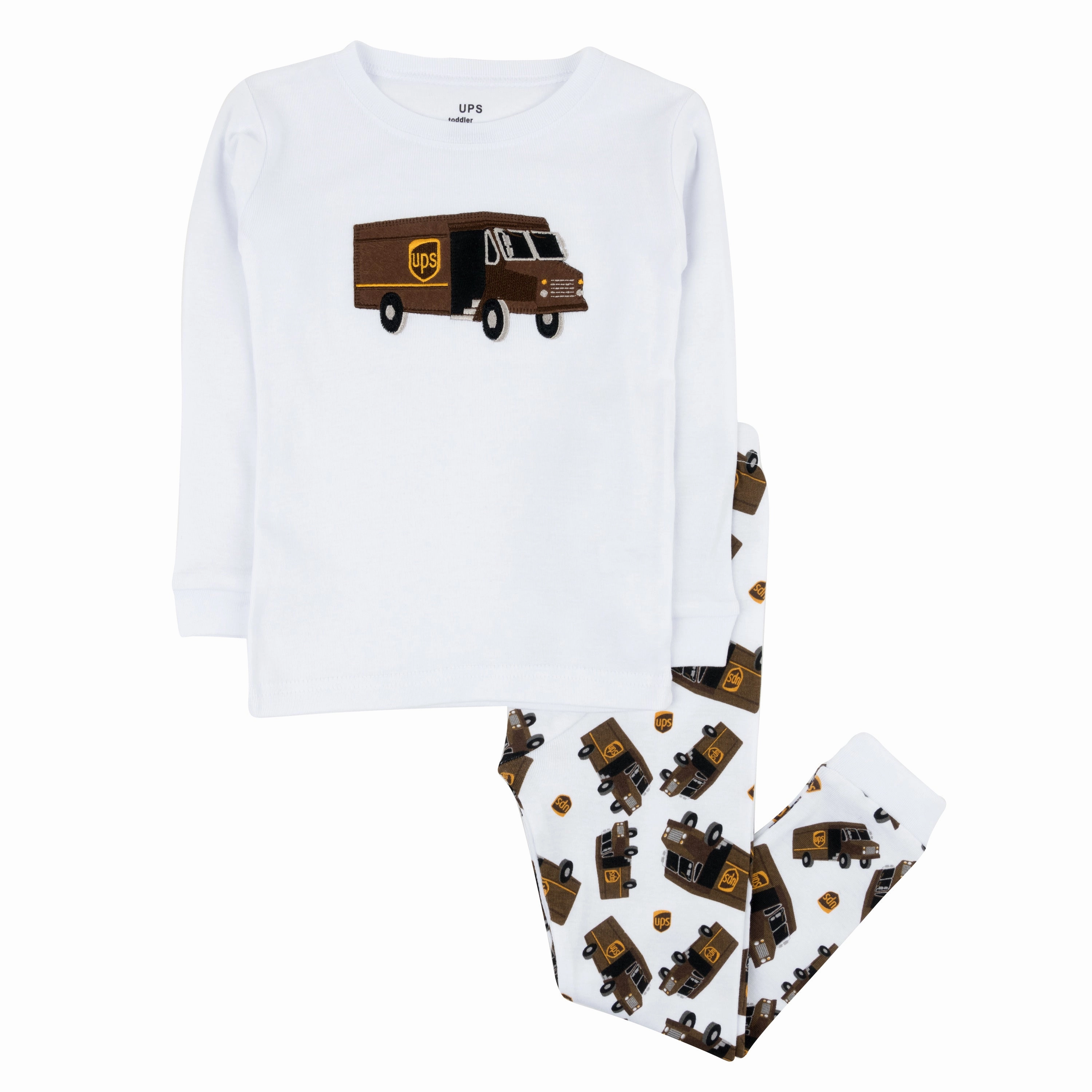 Kids Two Piece Cotton Pajamas UPS White Fade Resistant Dye