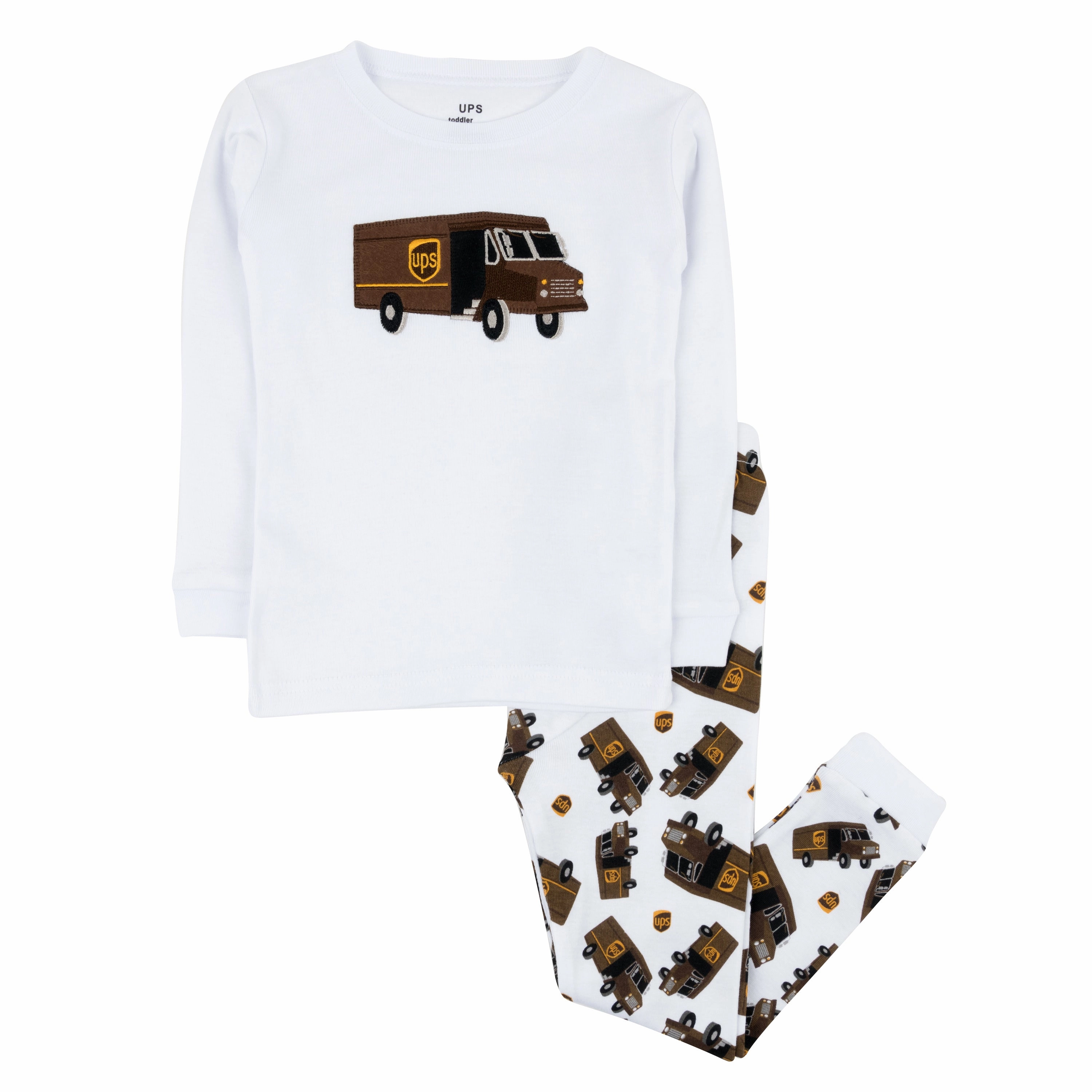 Cozy Fabric Blend Zipper Free Design Kids Two Piece Cotton Pajamas UPS White