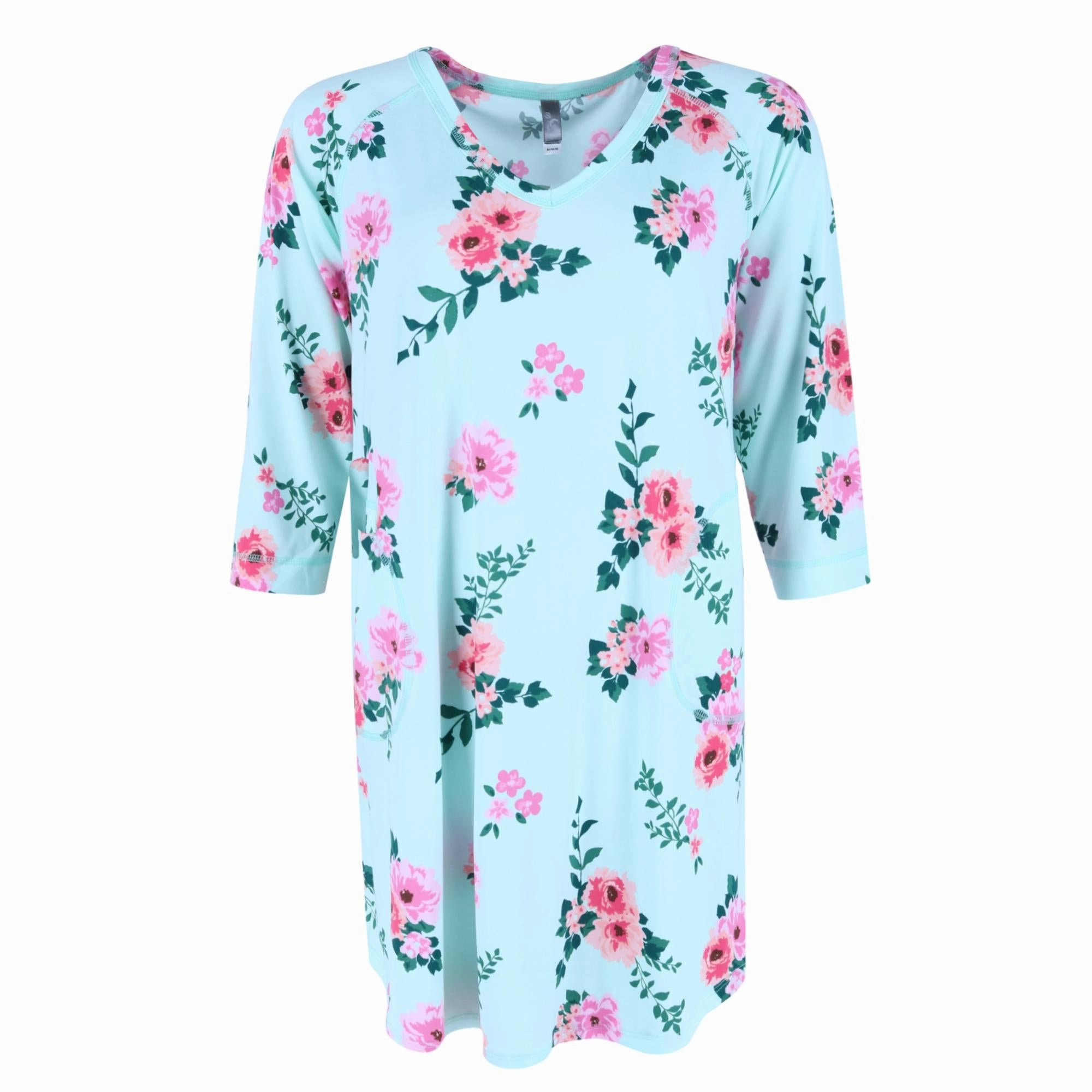 LongLasting Durability Flexible Elastic Seams Women's Large Flower Pajama Sleep Shirt