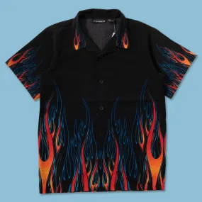 Women's Y2K Flames Shirt Small Airflow Ventilation System Minimalist Style