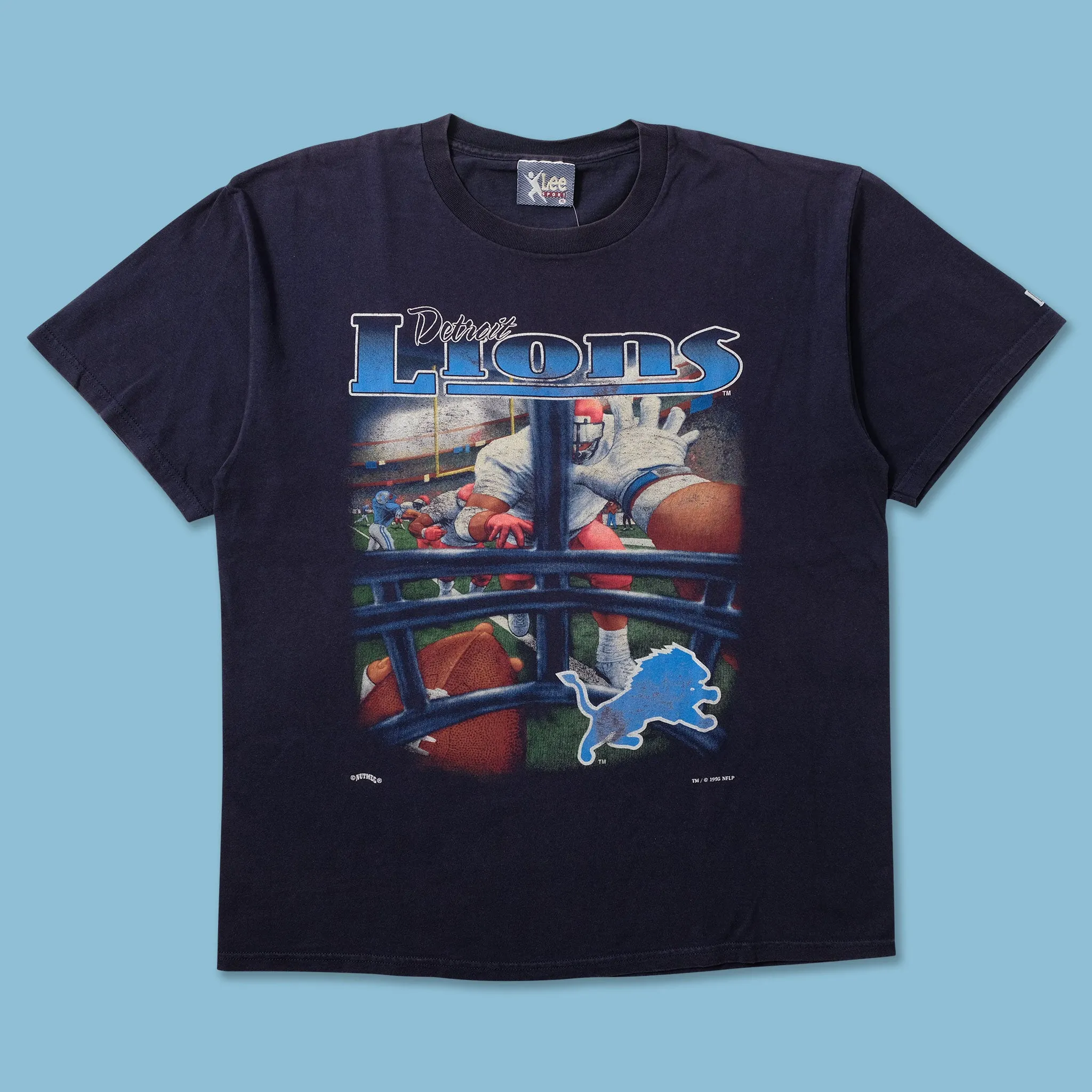1995 Detroit Lions T-Shirt XLarge Animal print wildness Outdoor Essentials