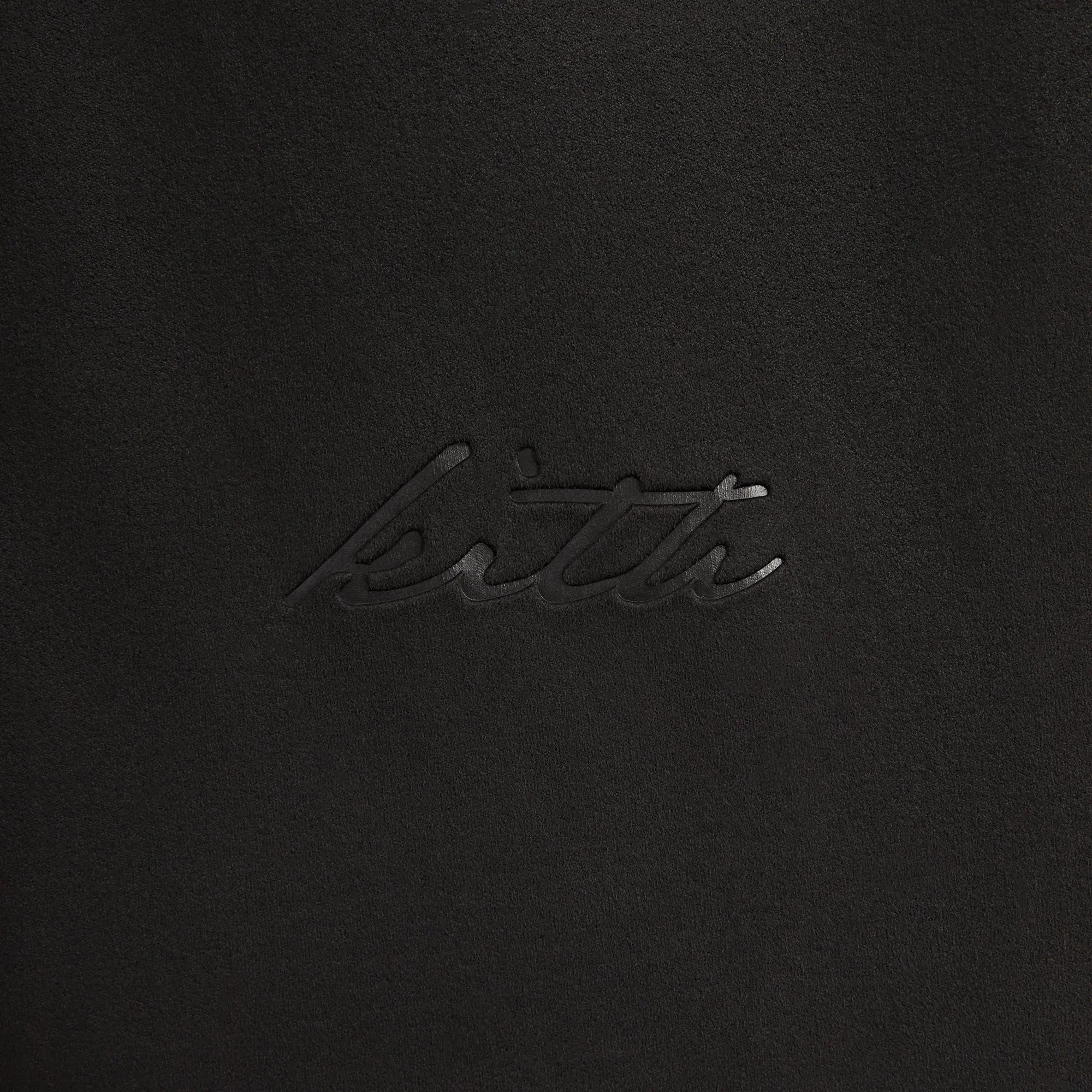 College Wear Tech Wear Kith Washed Microsuede Puffed Jaysen Hoodie - Black