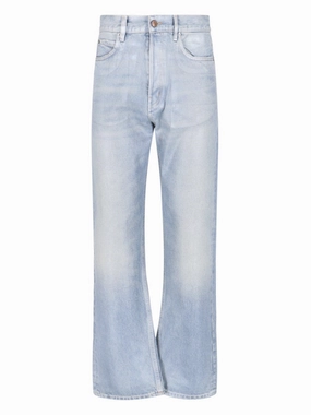 Eco Friendly Chill Outfit Road Trip Unisex Wear Artist Vibe Light Blue Cotton Flared Jeans