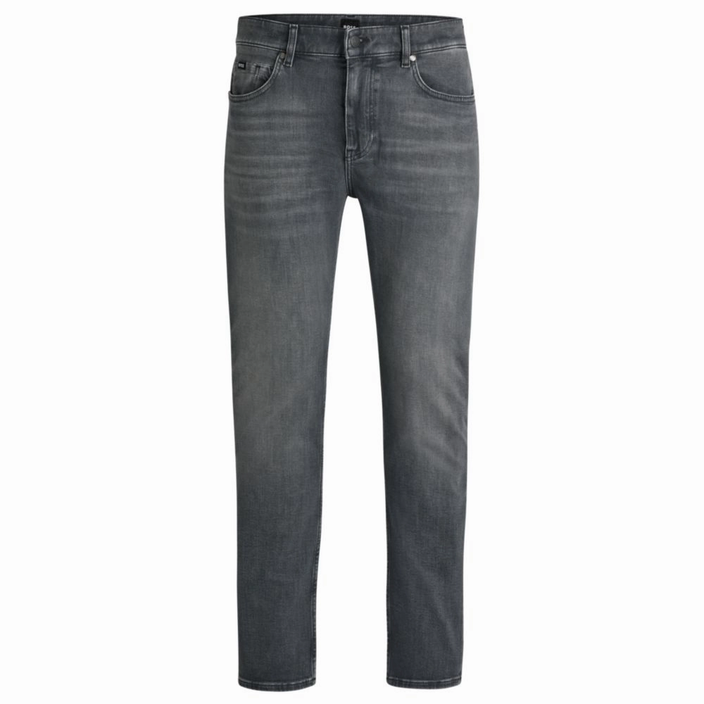 Delaware Slim-fit jeans in gray stretch denim Neutral Vibrant Chill Outfit Parent Style Family Style