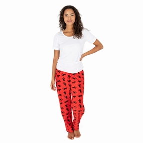Kangaroo Pocket hypoallergenic material Christmas Womens Fleece Pajama Pants Moose