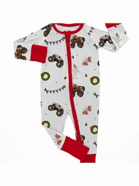 Infant Winter Jam 2-Way Zipper Sleeper In White Easy Care Material Jersey Fabric