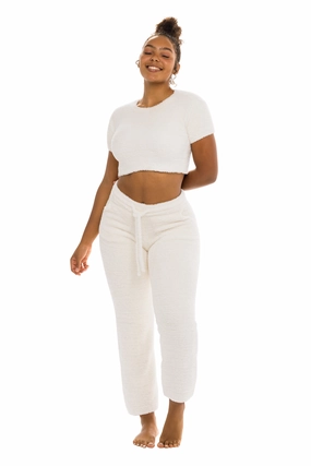 Lightweight Knit Roomy Fit Unwind Crop Top Ivory