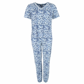 Adjustable Drawcord Hem Women's V-Neck Short Sleeve Jogger Set