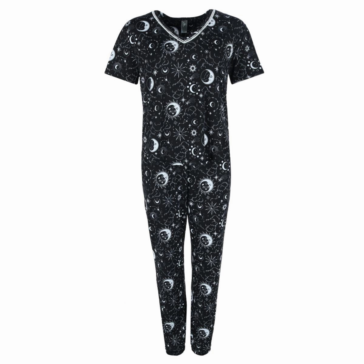 Women's V-Neck Short Sleeve Jogger Set Non Chafe Seams All Day Comfort Design