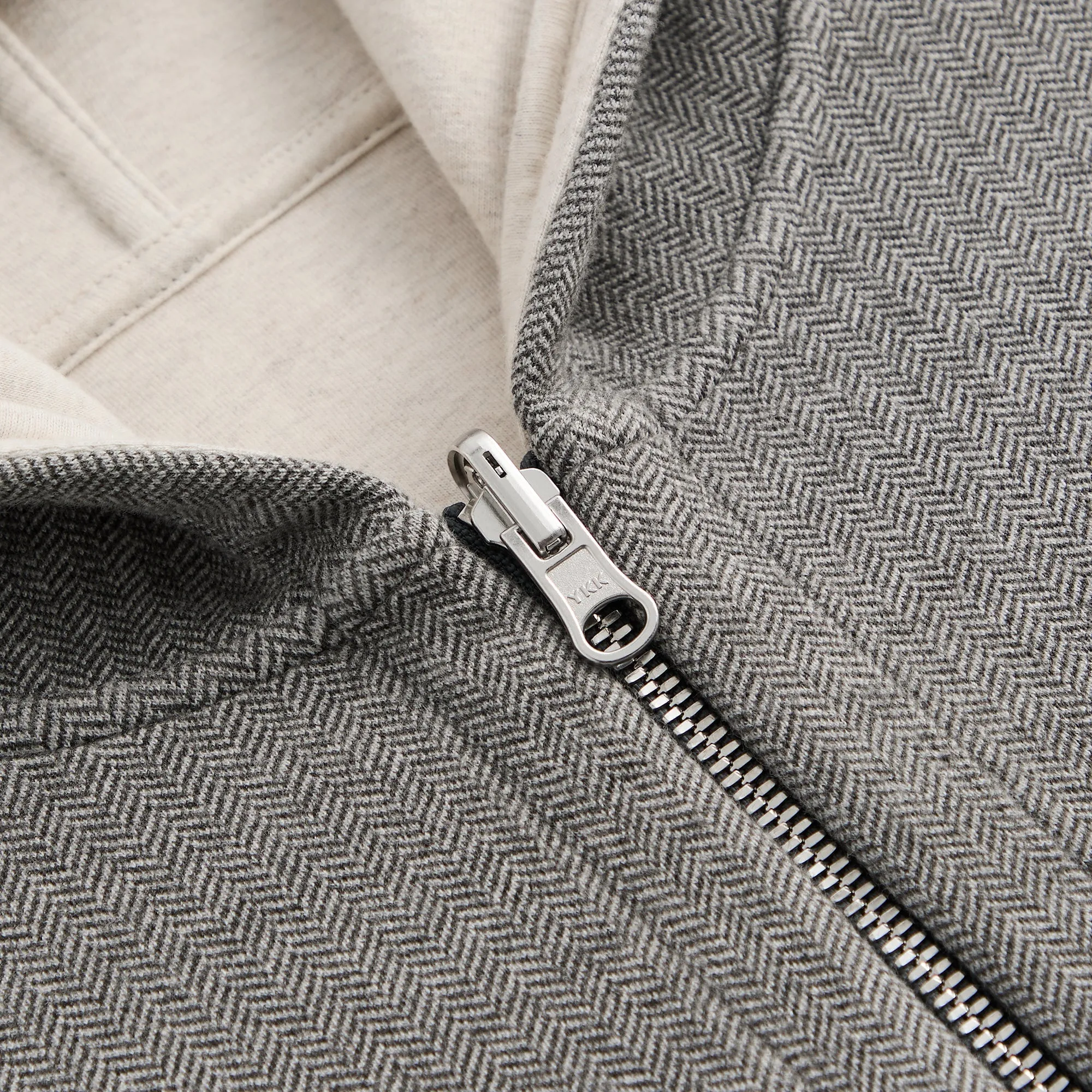 &Kin Reversible Double Face Williams V Hoodie - Dark Heather Grey Sparkly details College Essential