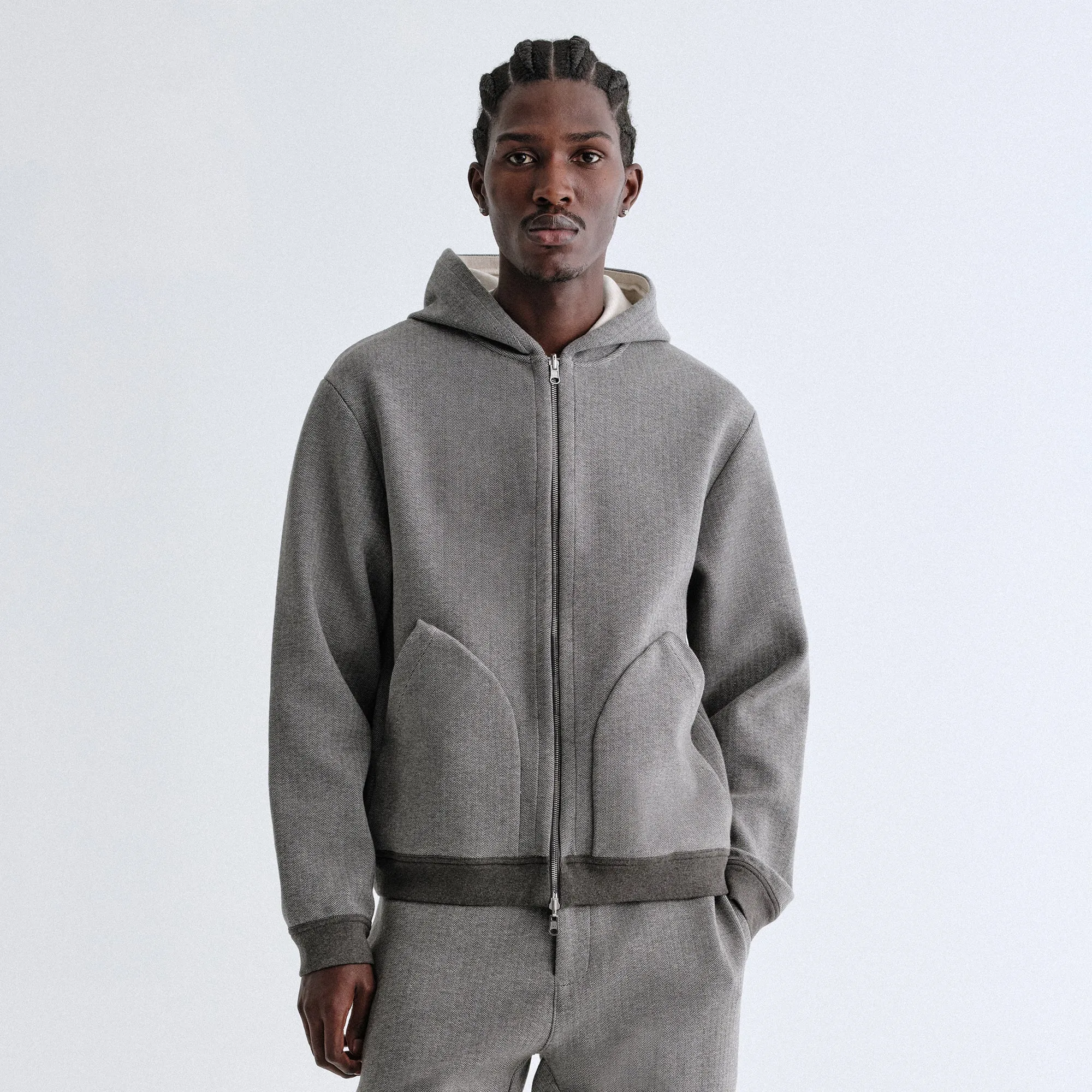 Collectible &Kin Reversible Double Face Williams V Hoodie - Dark Heather Grey
