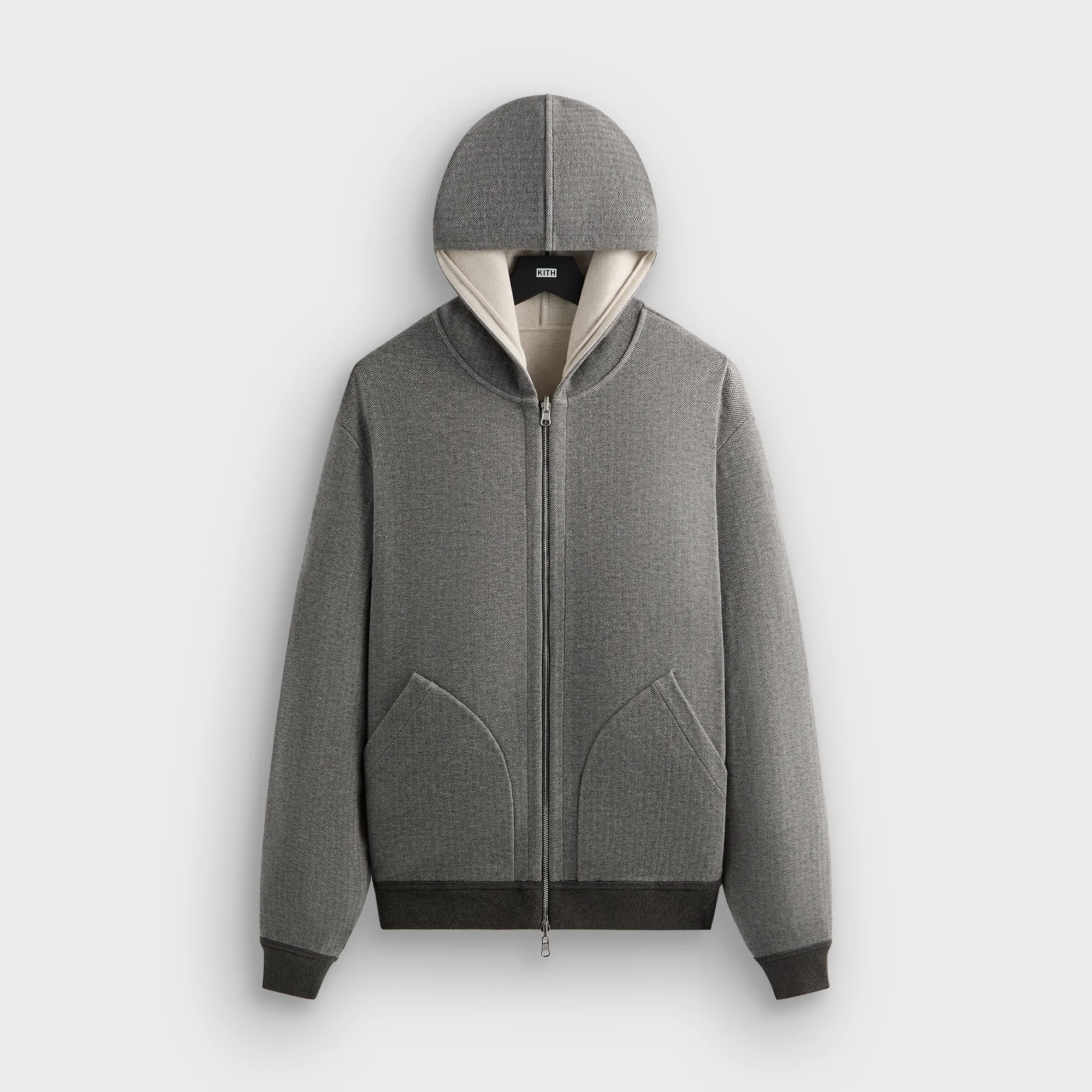 &Kin Reversible Double Face Williams V Hoodie - Dark Heather Grey Wrinkle Resistant Tomboy look