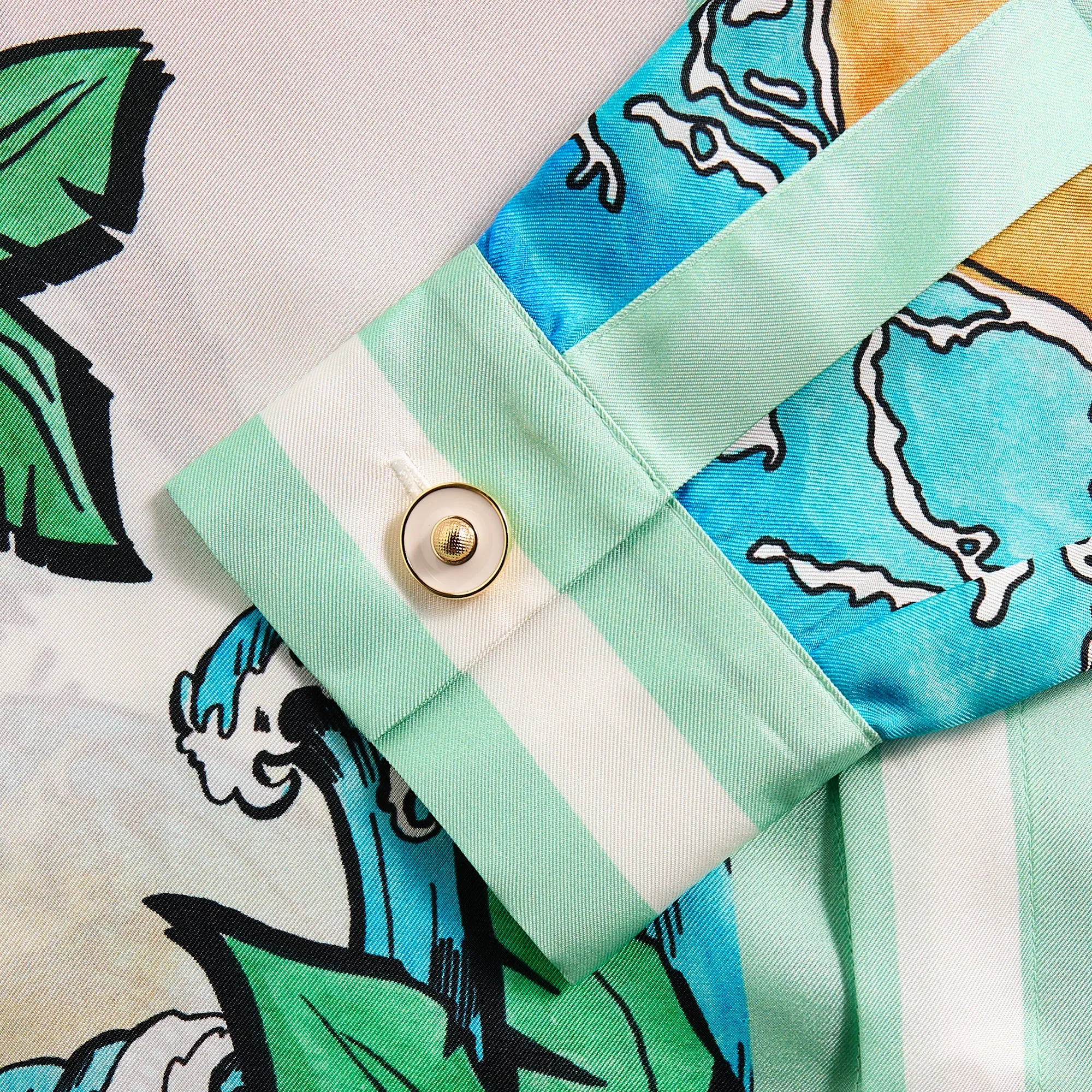 Casablanca Silk Twill Tennis Club Shirt - Multicolor Oversized Fit Dynamic Design