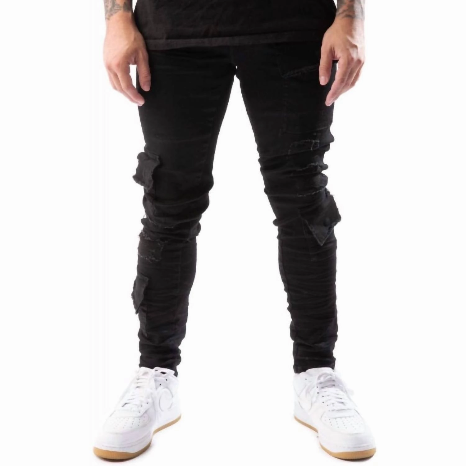 Easy Essentials Brutini Cargo Jean In Jet Black