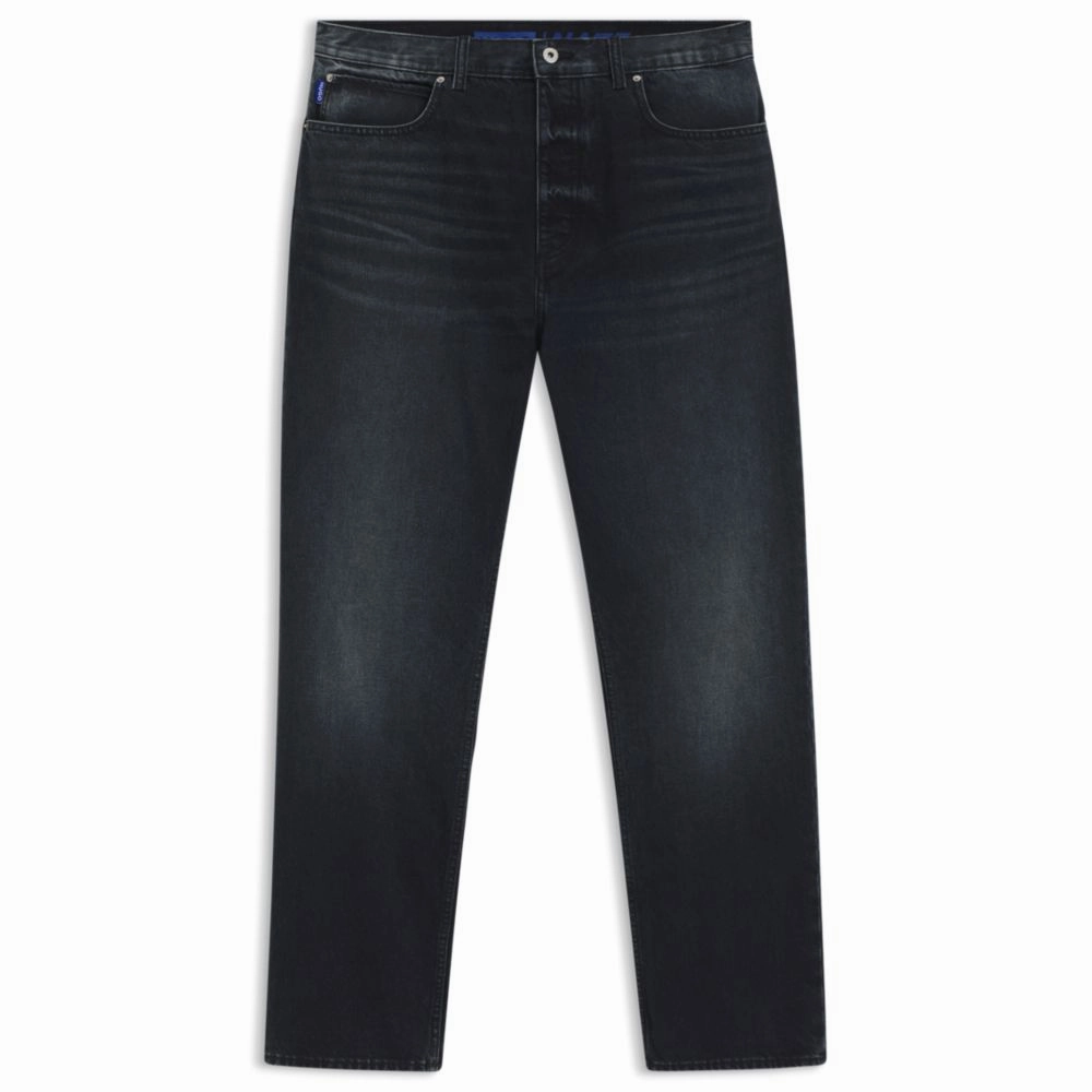 Baggy-fit jeans in blue-black rigid denim Artist Vibe Smooth