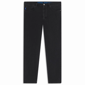 Weekend Warrior Creative Look Modern Tapered-fit jeans in grain-effect black denim