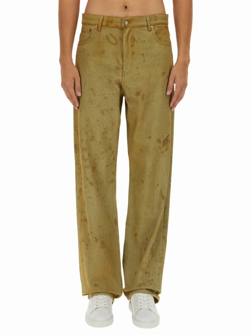 Work Ready Soft Denim Pants With Unique Splatter Detailing
