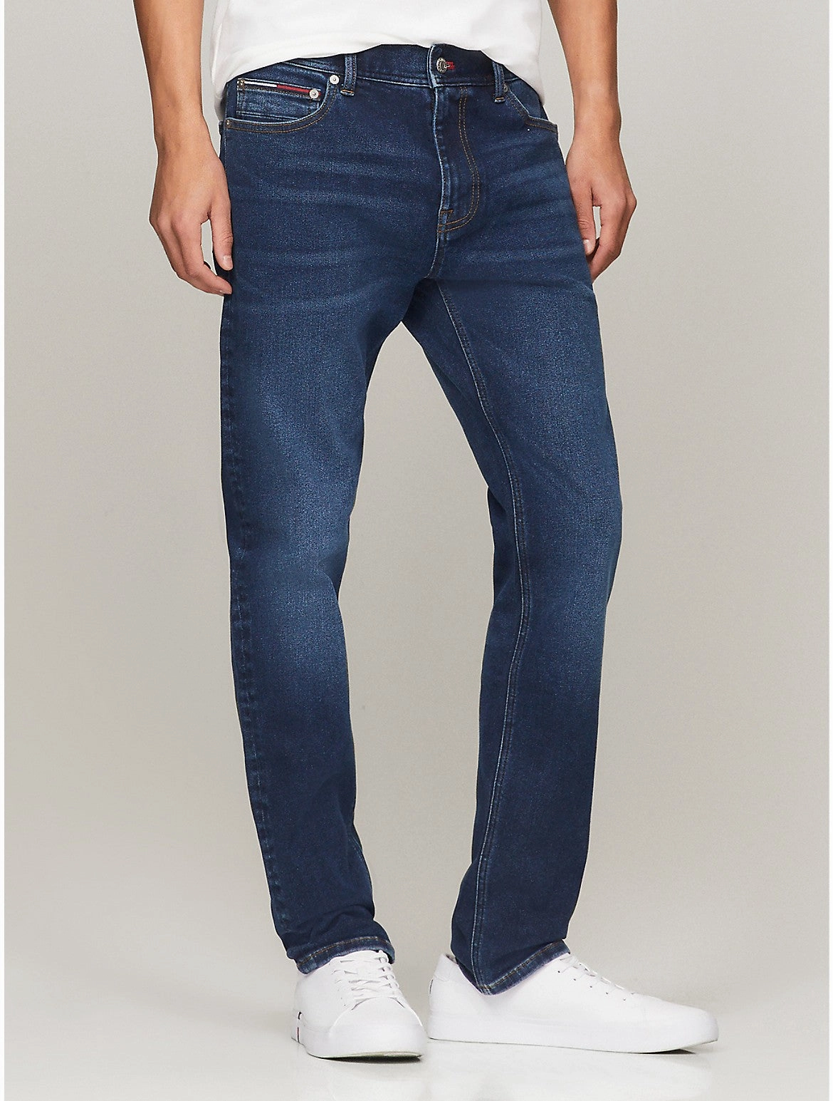 Stretch Fabric Reliable Basic Tommy Hilfiger Men's Slim Fit Dark Wash Jean