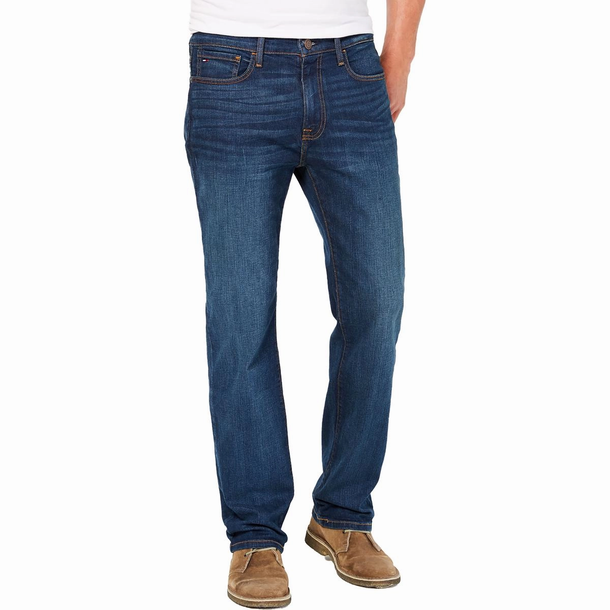 Mens Pocket Denim Straight Leg Jeans Neutral Fit Piece Sustainable Evening Stroll Casual