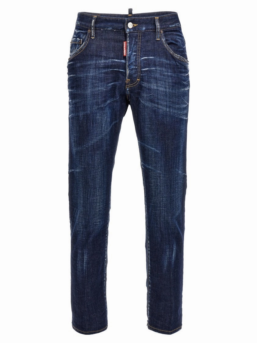 Used-Effect Cotton Denim Skater Jeans Essential Basics Staple Piece