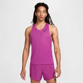 Nike | Men's AeroSwift Dri-FIT ADV Running Singlet - Hot Fuchsia Taped Seams Rough Surface