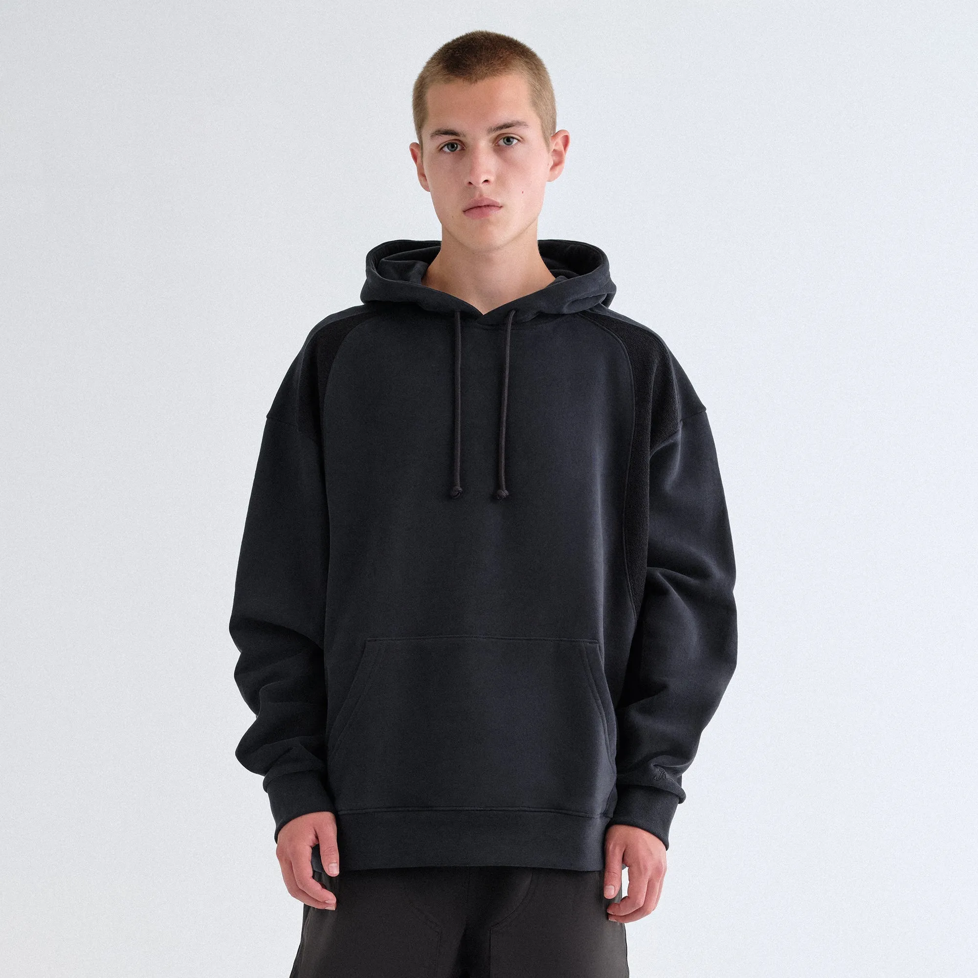 Kith Curved Panel Terry Nelson Hoodie - Black Eastern style Tomboy look