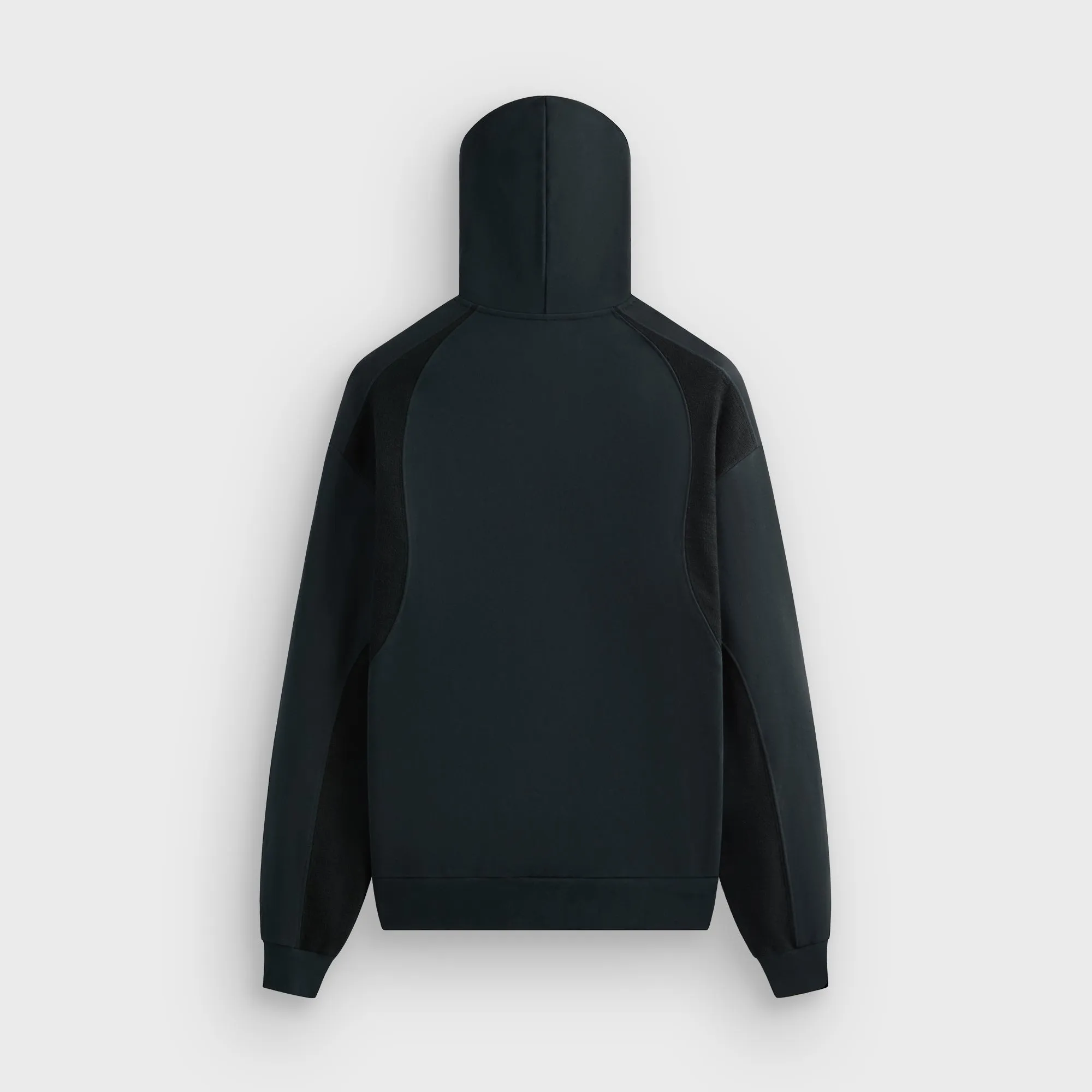 Androgynous style Kith Curved Panel Terry Nelson Hoodie - Black