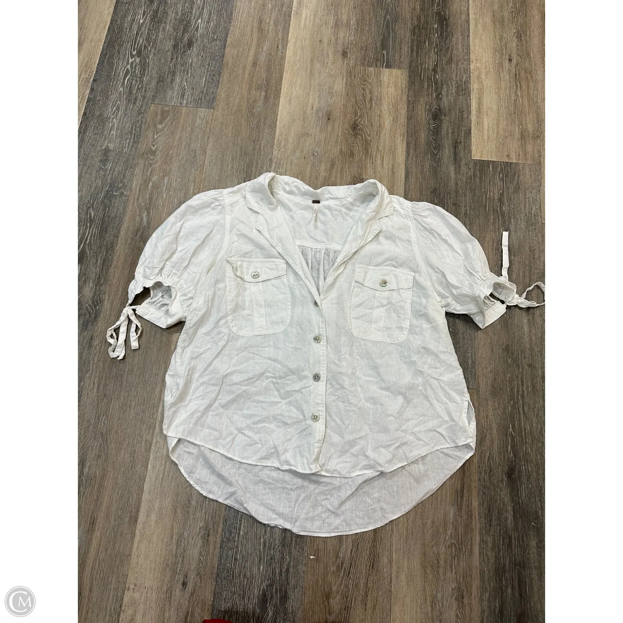 Blouse Short Sleeve By Free People In White, Size: L AllDay Comfort