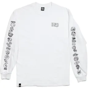 BSD Icon Long Sleeve T-Shirt - White Durable Stitching LowImpact Manufacturing