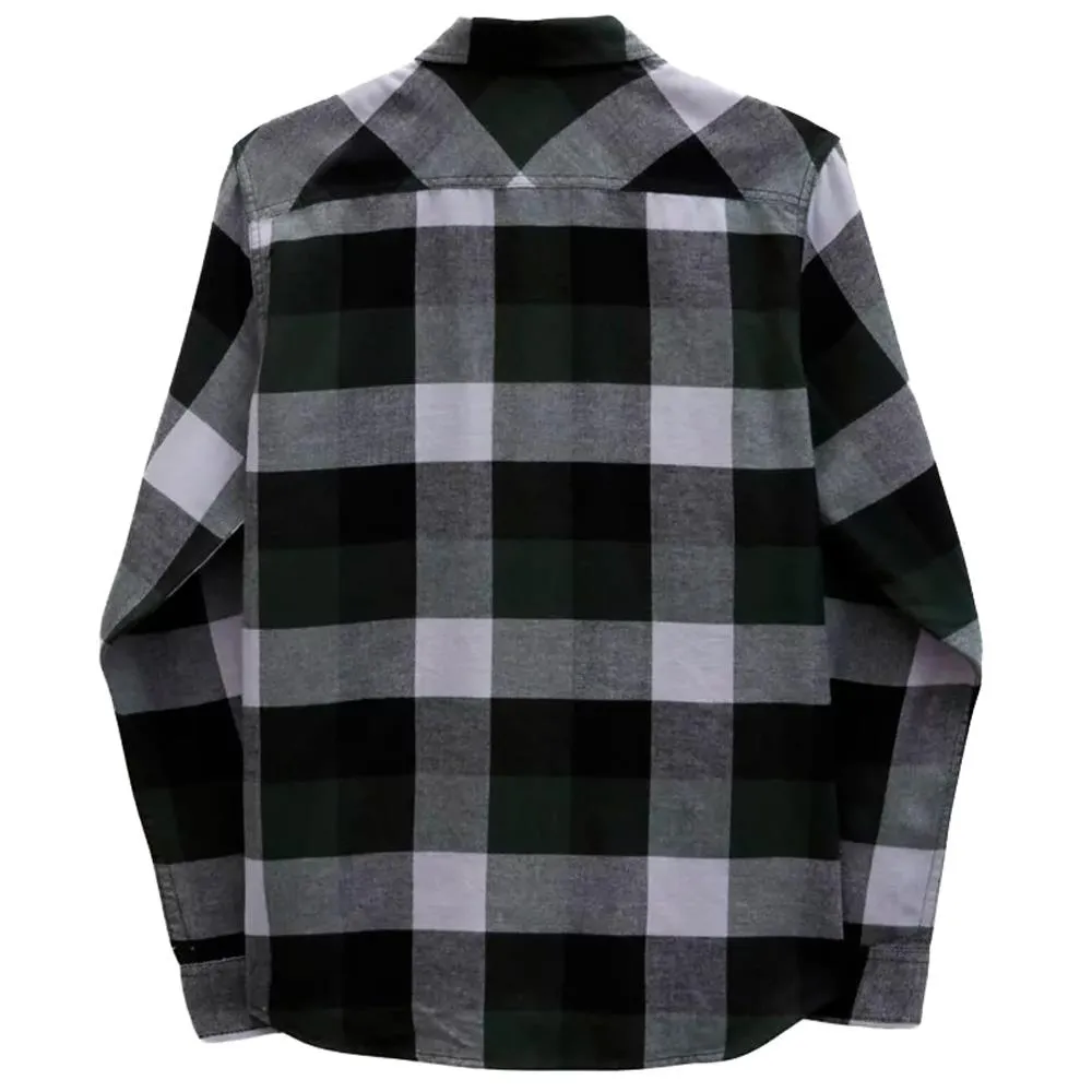 Hidden Button Placket Vans Box Flannel Button Down Shirt - Deep Forest/Languid Lavender