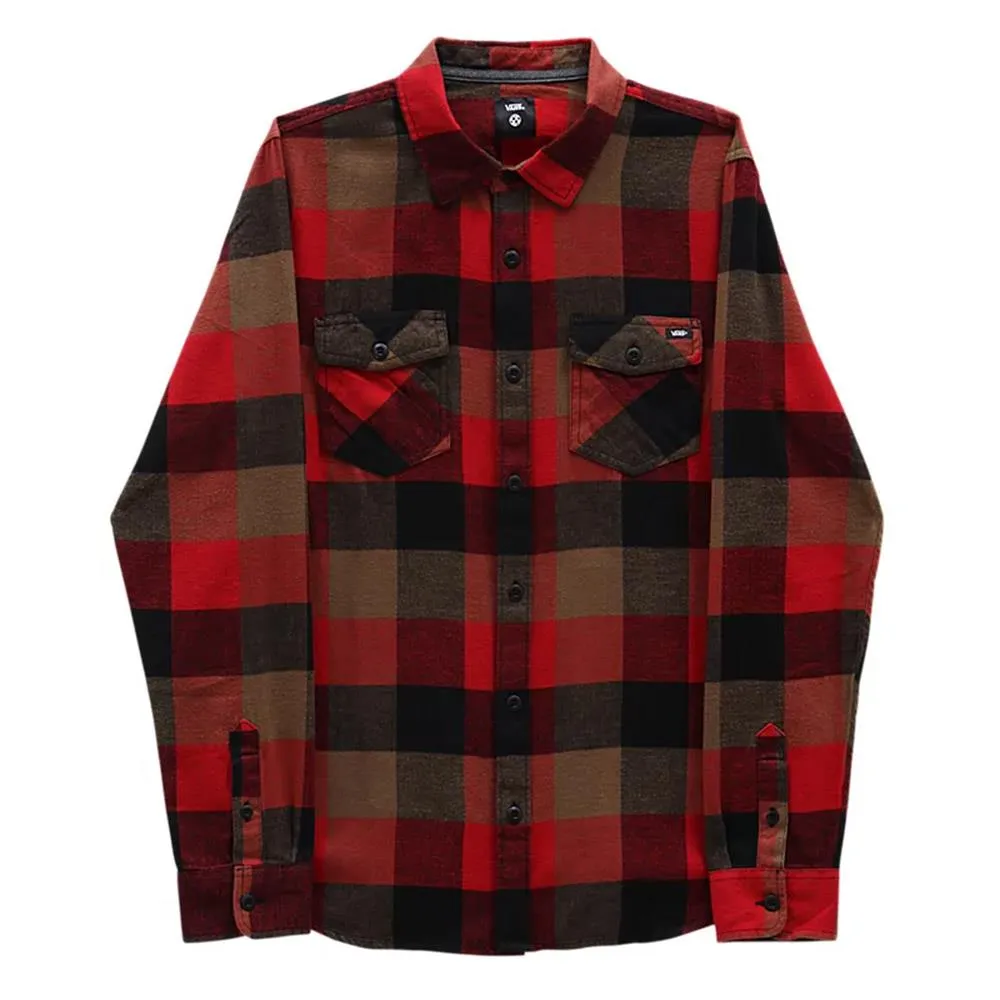 Wrinkle Resistant Finish Trendsetting Design Vans Box Flannel Shirt - Chili Pepper/Sepia