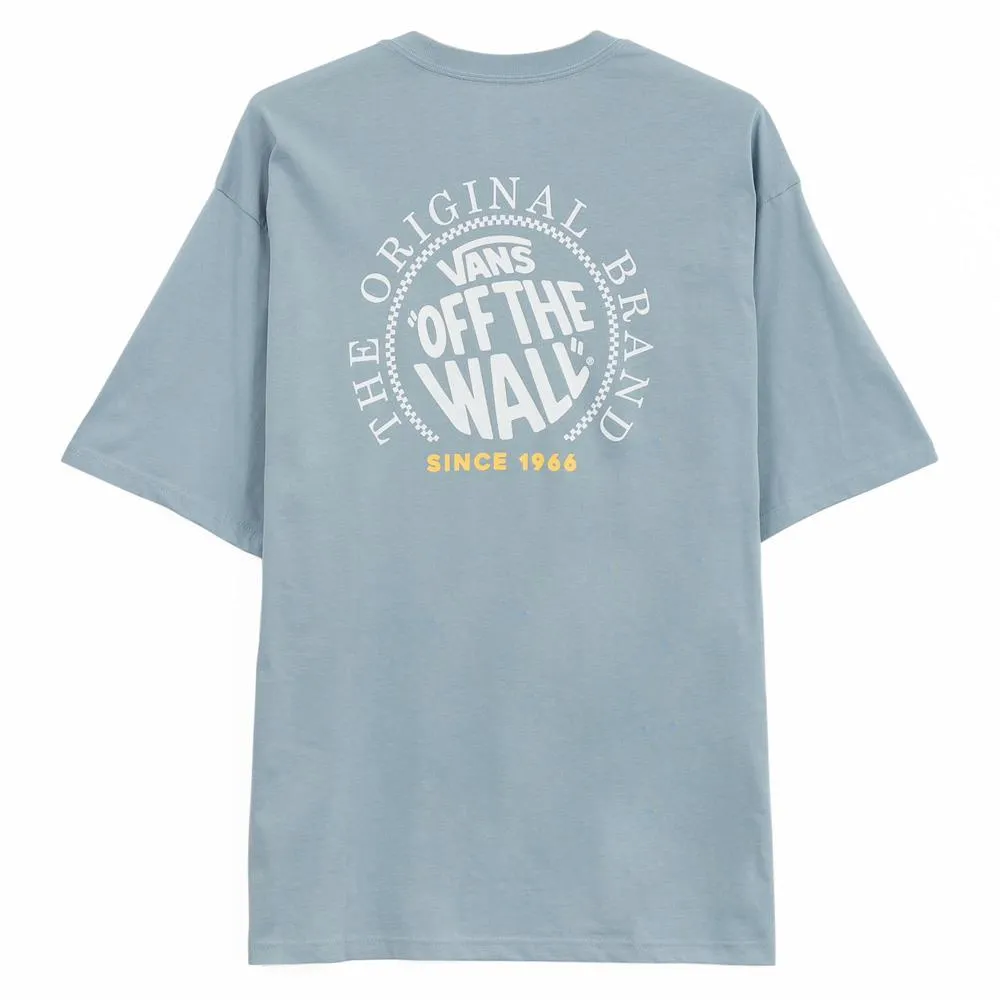 Lightweight Style Layered Neckline Vans Circle Loose Fit T-shirt - Dusty Blue