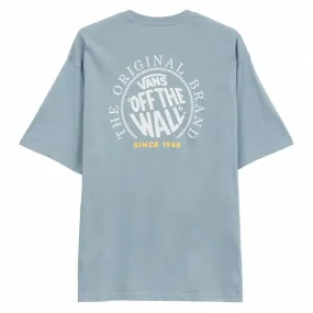Lightweight Style Layered Neckline Vans Circle Loose Fit T-shirt - Dusty Blue