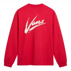 Stylish and Fun Vans Dettori Loose Fit Long Sleeve T-shirt - Racing Red