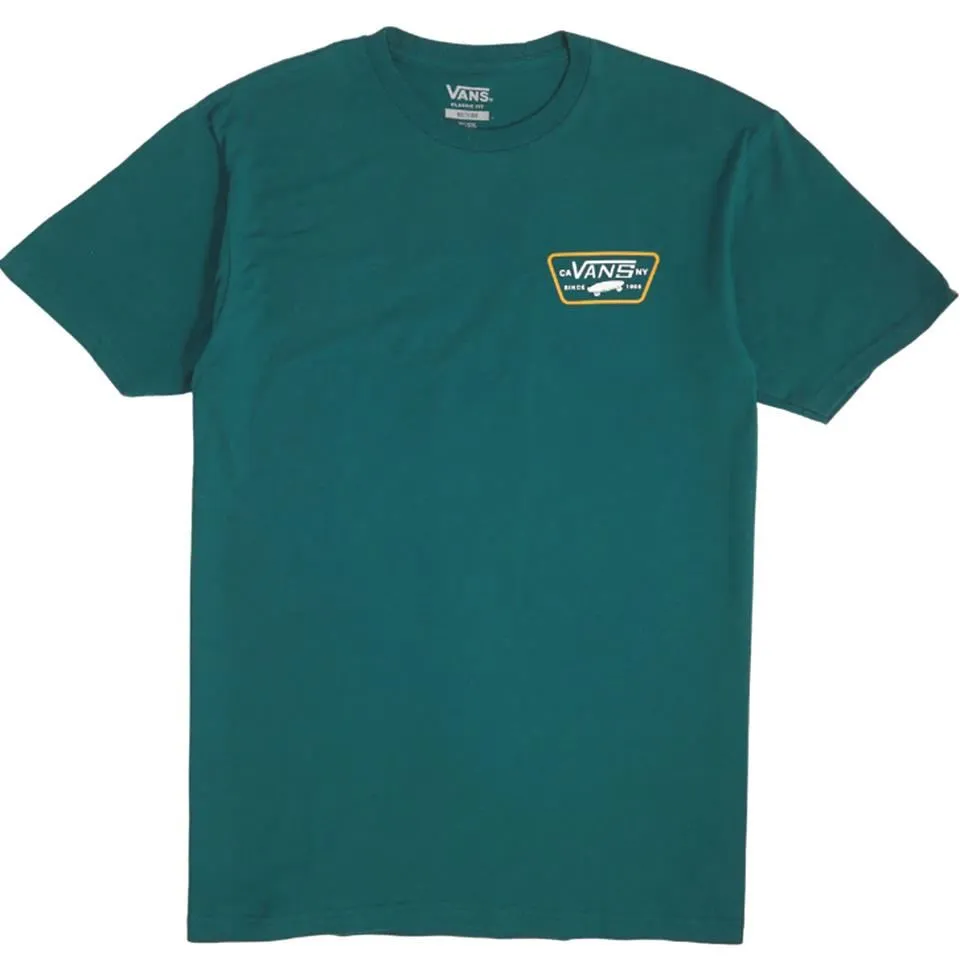 Vans Full Patch Back T-Shirt - Deep Teal/White GentleWashResistance TaglessDesign