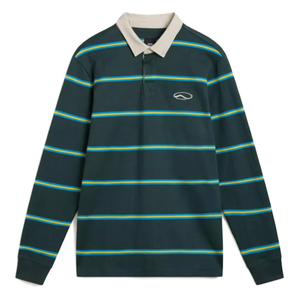 Holiday Travel tailored look Vans Gatewood Rugby Stripe Long Sleeve Polo - Green Gables